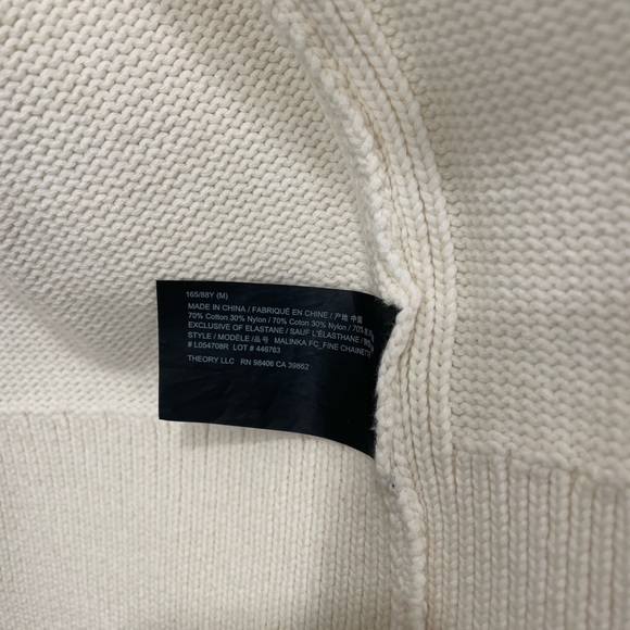 Theory Cotton Off white cardigan, size medium, NWOT - Picture 3 of 3